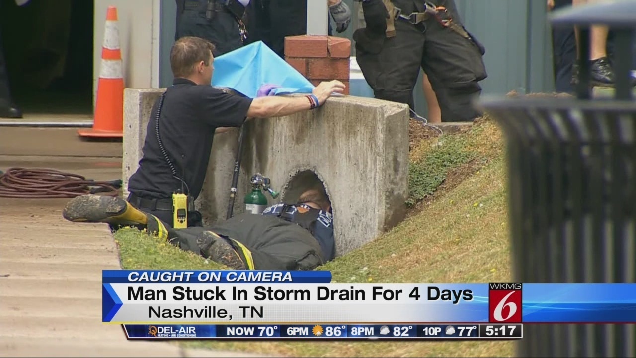 Man spends 4 days stuck in storm drain