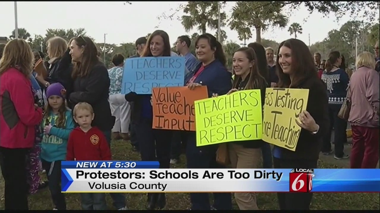 Protesters Schools are too dirty