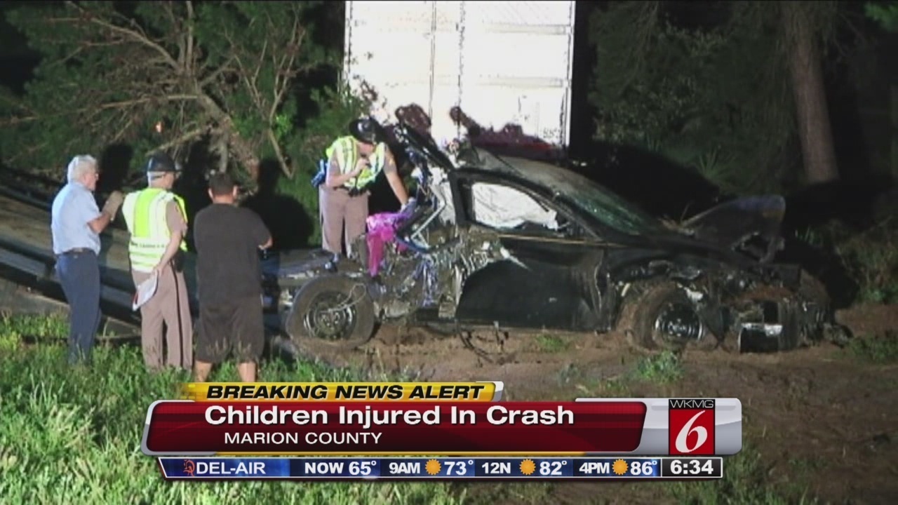 3 children critically injured in 4vehicle crash in Marion County