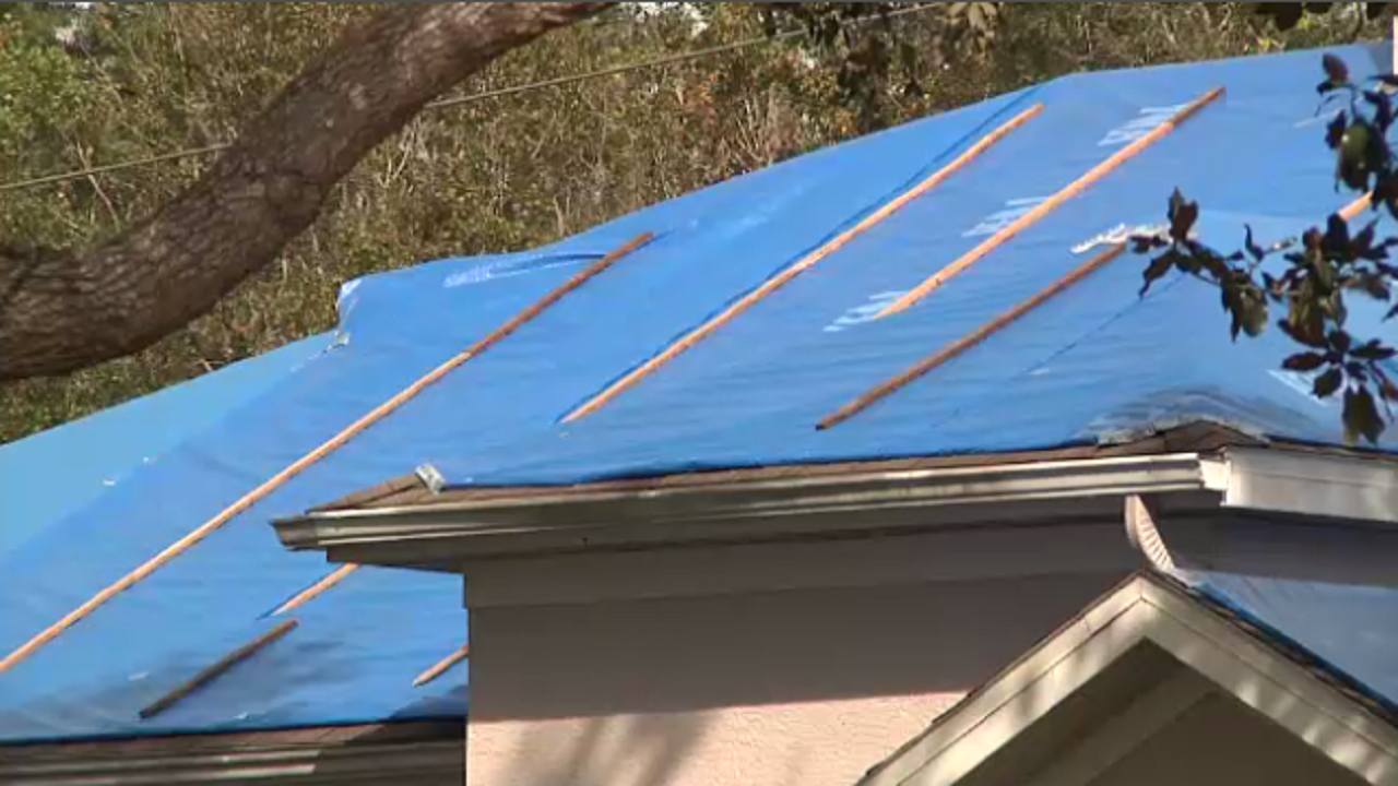 Blue tarps remain as Hurricane Irma roof damage claims take time