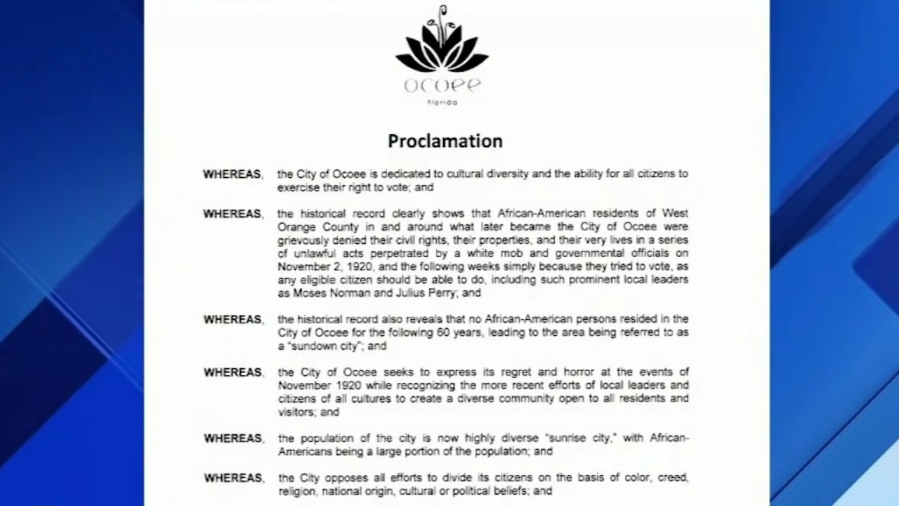 City Of Ocoee To Proclaim Acknowledgement Of Election Day City Of Ocoee To Proclaim Acknowledgement Of Election Day