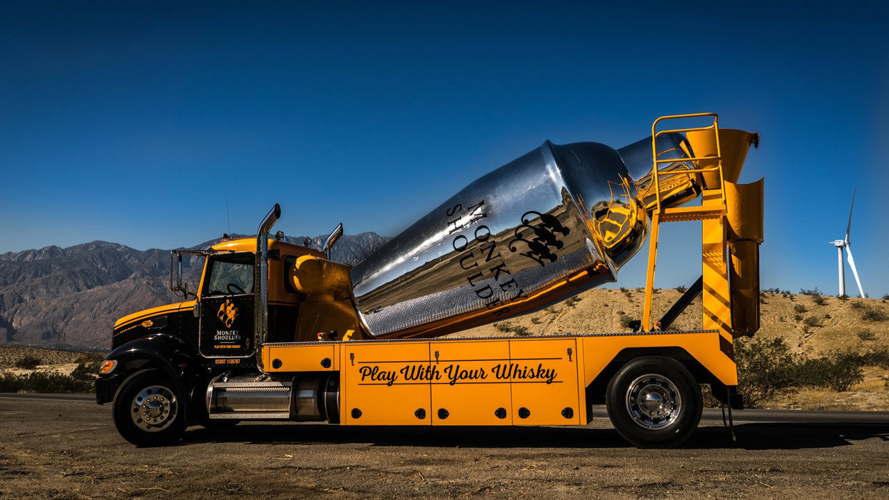Giant cocktailmixing truck serves up whiskey drinks around...