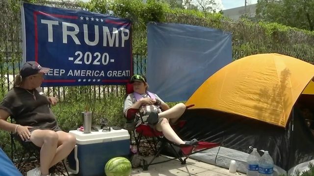 President Trump supporters line up 40 hours before Orlando rally